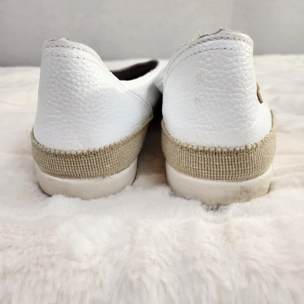 Verbenas‎ Carmen White Leather Espadrille Slip On Flats Spain Size 41 US 10/10.5